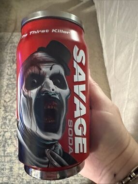 Art The Clown Terrifier SAVAGE soda can Insulated with straw nwt!